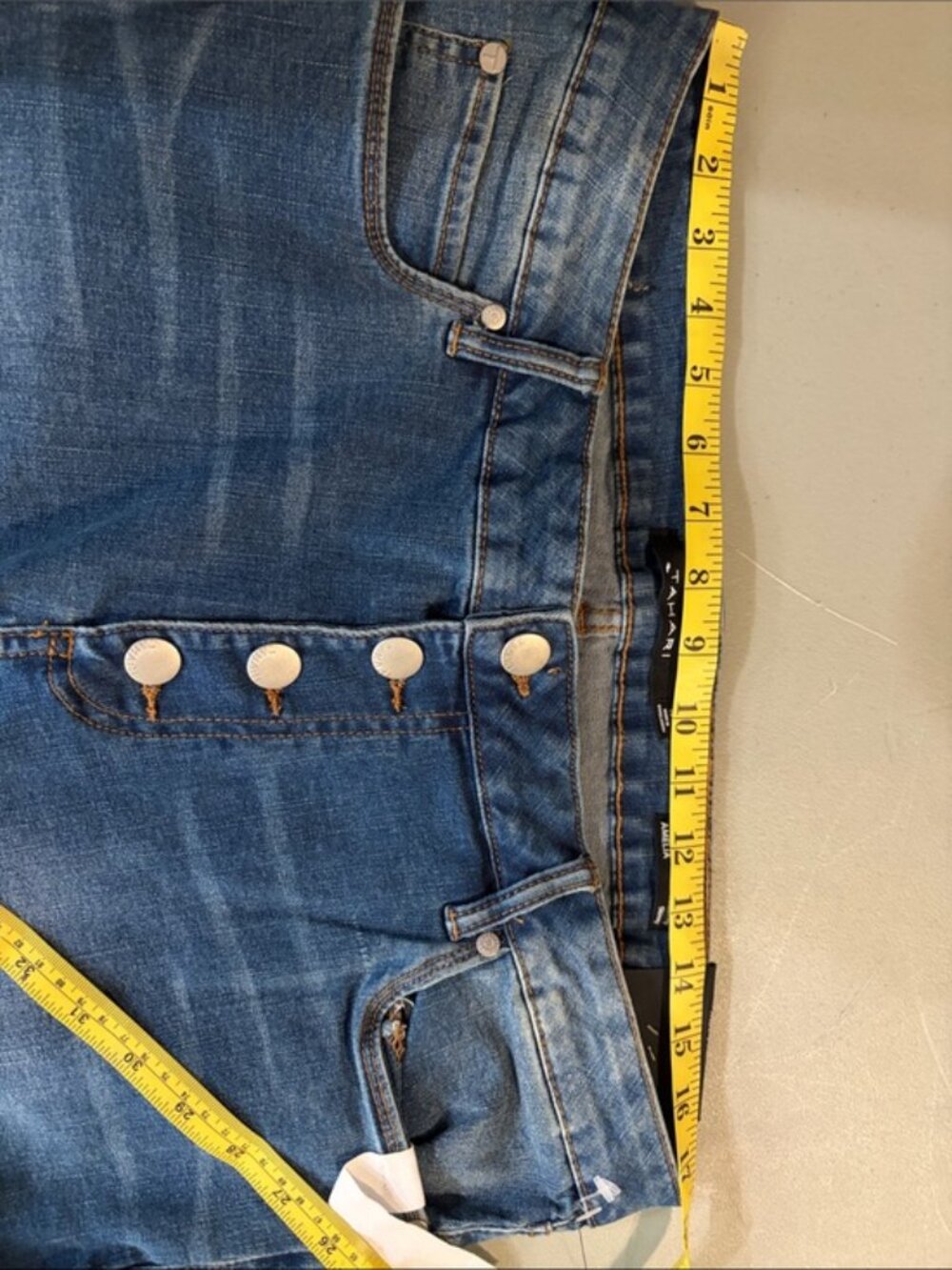 NWT Tahari Blue Denim Jeans Amelia Button Fly Skinny Size 18W - Picture 5 of 6